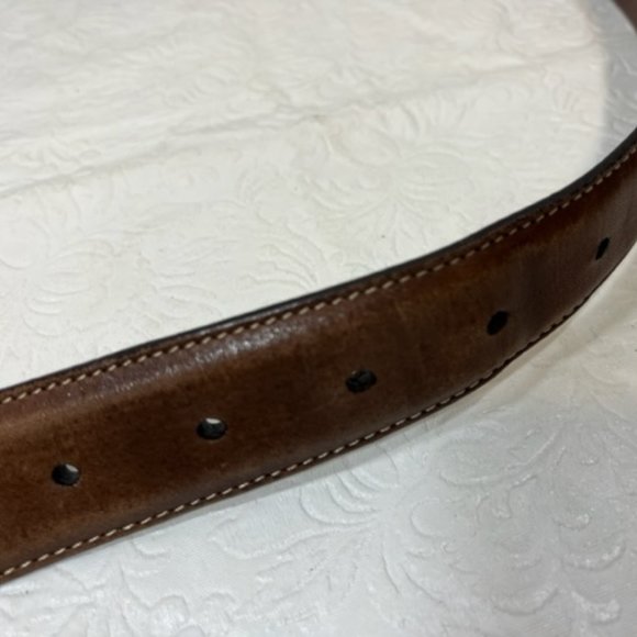Cole Haan Men's Brown Stitched Leather Belt Size: 95/38 - Picture 11 of 11